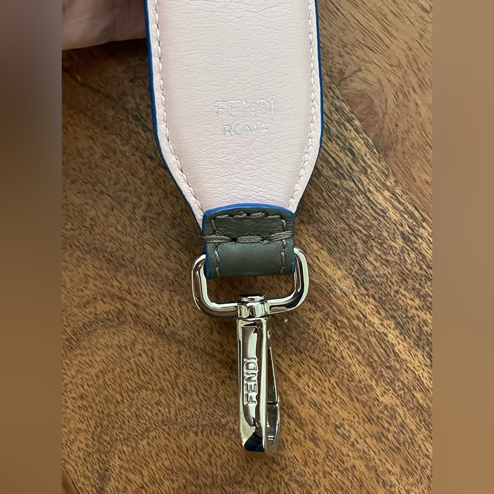 FENDI 35” Strap You Multicolor Stud Gray Leather Shoulder Strap w/COA and Dusty - Picture 6 of 11
